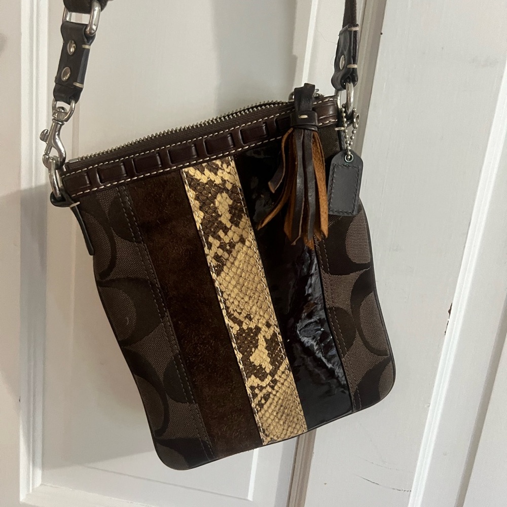 Coach Brown and Tan Crossbody Bag